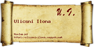 Ulicsni Ilona névjegykártya