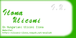 ilona ulicsni business card